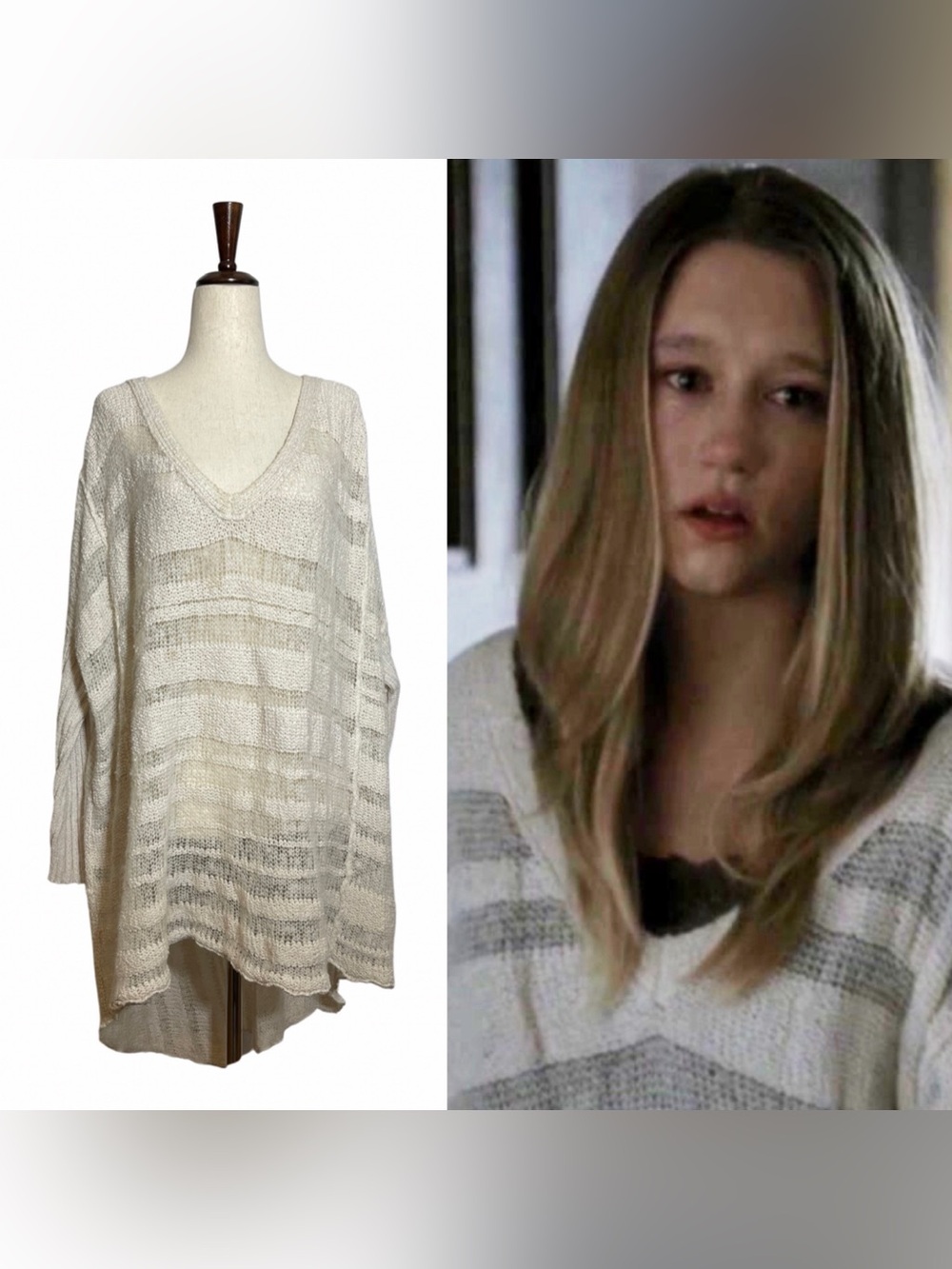 Free People • Spending Time Stripe Hi Lo Pullover Sweater S ASO Violet Harmon